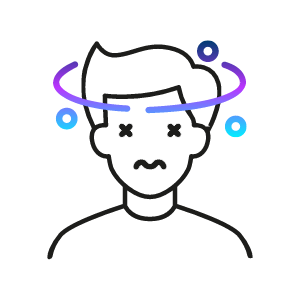 icon representing the feeling of dizziness or fainting 