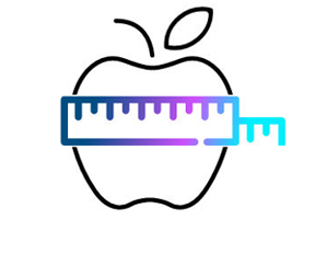 Apple with scale icon image.