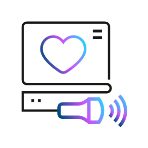 Icon representing an echocardiogram.