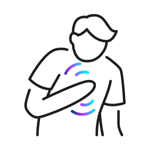 icon representing chest discomfort or pain.